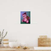 Afro-Amerikaans meisje en teddybeer Poster (Keuken)