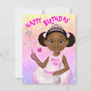Afro-Amerikaans meisje fee prinses ballerina Kaart
