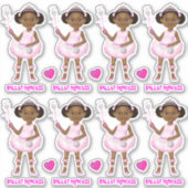 Afro-Amerikaans meisje feeënprinses ballerina Sticker (Voorkant)