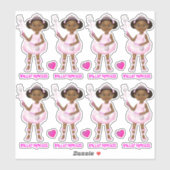 Afro-Amerikaans meisje feeënprinses ballerina Sticker (Vel)