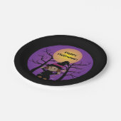 Afro-Amerikaans meisje in heks kostuum Halloween Papieren Bordje (Gekanteld)