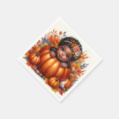 Afro-Amerikaans meisje in pompoen Servet (Hoek)