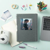 Afro-Amerikaans meisje met kitten Sticker (iPad Cover)