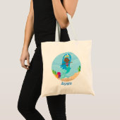 Afro-Amerikaans meisje met Zeemeermin - aanpasbaar Tote Bag (Voorkant (product))