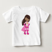 Afro-Amerikaans meisje, roze cape, superheldin (Voorkant)