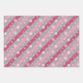 Afro-Amerikaans Meisje Roze & Zilveren Vakantie Inpakpapier Vel (Voorkant 3)