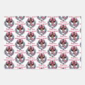 Afro-Amerikaans Meisje Roze & Zilveren Vakantie Inpakpapier Vel (Voorkant 2)