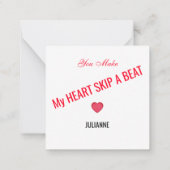 Afro-Amerikaans Meisje Skipping Classroom Valentij Notitiekaartje (Achterkant)