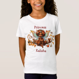 Afro-Amerikaans meisje Woodland Princess Fairy T-shirt