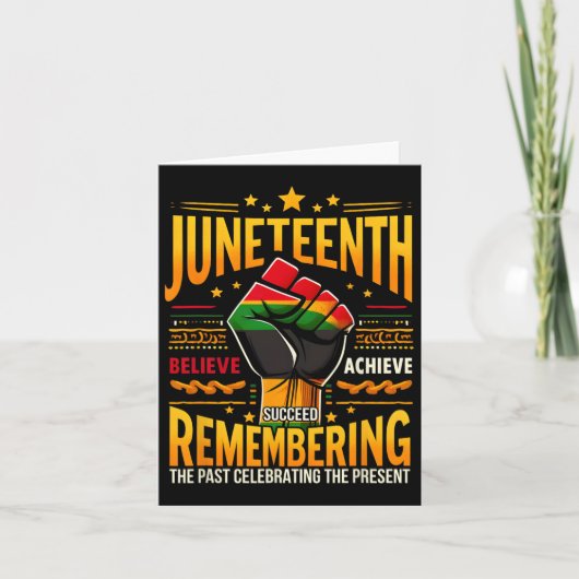 Afro-Amerikaans Melanine Juneteenth Herinnerend Th Kaart (Voorkant)