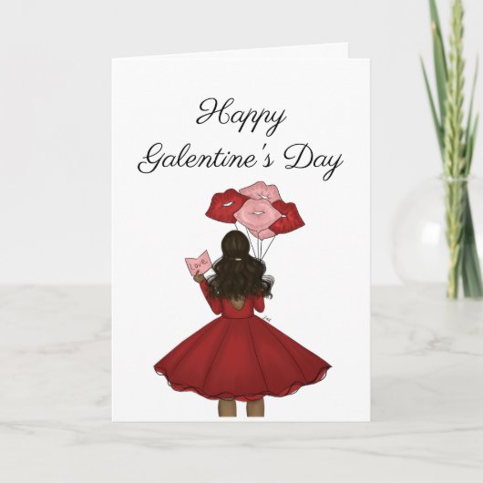 Afro-Amerikaans met Ballonnen Galantines Day  Kaart (Voorkant)