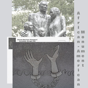 Afro-Amerikaans monument Savannah GA Reis Briefkaart