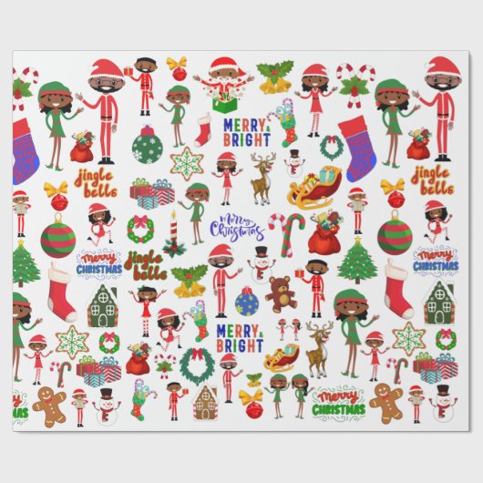 Afro-Amerikaans multitekenpapier Cadeaupapier (Vlak)