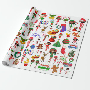 Afro-Amerikaans multitekenpapier Cadeaupapier