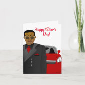 Afro-Amerikaans pap Suit, Stropdas en auto-Vaderda Kaart (Voorkant)