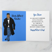 Afro-Amerikaans Papa Zwart Jas Vaderdag Kaart (Binnen)