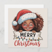 Afro-Amerikaans Prettig Kerstfeest Afrika zwart  Feestdagenkaart (Voorkant / Achterkant)