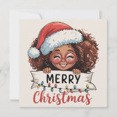 Afro-Amerikaans Prettig Kerstfeest Afrika zwart  Feestdagenkaart (Voorkant)