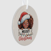 Afro-Amerikaans Prettig Kerstfeest Afrika zwart Ornament (voorkant)