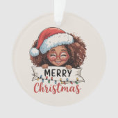 Afro-Amerikaans Prettig Kerstfeest Afrika zwart Ornament (voorkant)