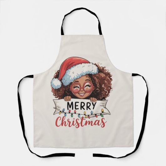 Afro-Amerikaans Prettig Kerstfeest Afrika zwart Schort (Voorkant)