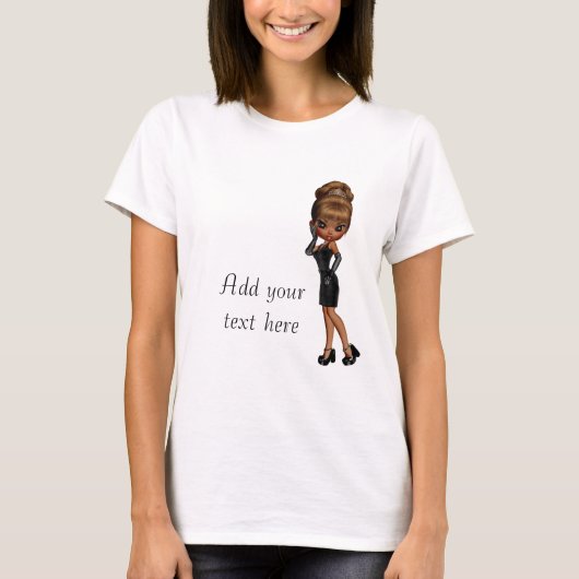 Afro-Amerikaans Prinses Diva T-Shirt op maat (Voorkant)