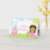 Afro-Amerikaans Prinses en Draak Kaart (Gele Bloem)