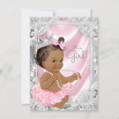 Afro-Amerikaans Prinses Etnisch Meisje Baby Shower Kaart (Voorkant)