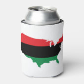 Afro-Amerikaans - Rood, Zwart & Groen Kleuren Blikjeskoeler (Blikje Voorkant)