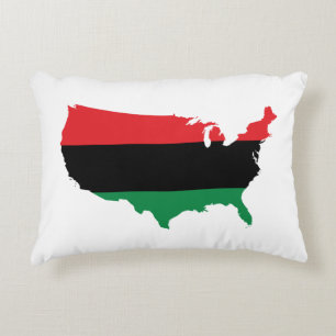 Afro-Amerikaans - Rood, Zwart & Groen Kleuren Decoratief Kussen