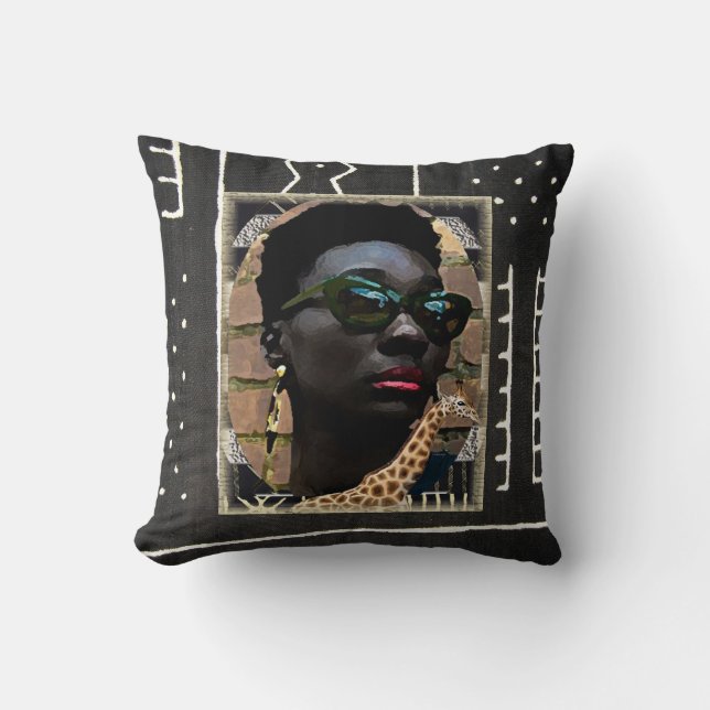 Afro-Amerikaans stedelijk ontwerp Kussen (Voorkant)