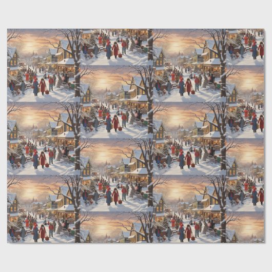 Afro-Amerikaans thema kerst inpakpapier (Vlak)