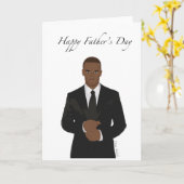 Afro-Amerikaans Vaderdag-Wenskaart Kaart (Gele Bloem)