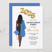 Afro-Amerikaans Vrouw 2025 Afstuderen Kaart (Voorkant / Achterkant)