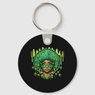 Afro-Amerikaans Vrouw Leprechaun Black St Patric Sleutelhanger