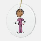 Afro-Amerikaans Vrouw Stick Figuur Nurse Keramisch Ornament (Links)