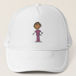 Afro-Amerikaans Vrouw Stick Figuur Nurse Trucker Pet