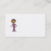 Afro-Amerikaans Vrouw Stick Figuur Nurse Visitekaartje (Achterkant)