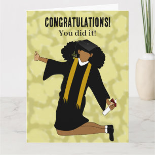 Afro-Amerikaans Zwart Meisje Afstudeerder 2024 Afs Kaart
