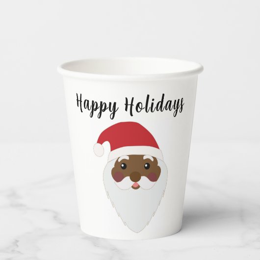 Afro-Amerikaans Zwart Sinterklaas Papier Cups Papieren Bekers (Achterkant)
