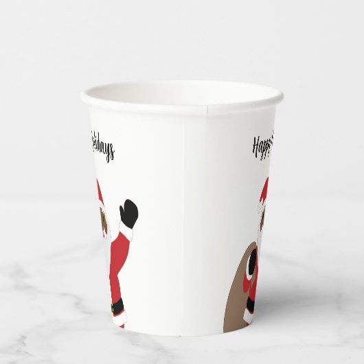 Afro-Amerikaans Zwart Sinterklaas Papier Cups Papieren Bekers (Rechts)