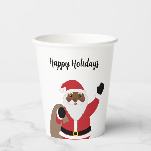 Afro-Amerikaans Zwart Sinterklaas Papier Cups Papieren Bekers (Voorkant)