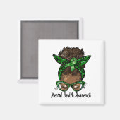 Afro-Amerikaans Zwart Vrouw Geestelijke Gezondheid Magneet (Voorkant / Achterkant)