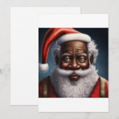 Afro-Amerikaans  , Zwarte Kerstman T-Shirt Feestdagenkaart (Voorkant / Achterkant)