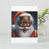 Afro-Amerikaans  , Zwarte Kerstman T-Shirt Feestdagenkaart (Staand voorkant)