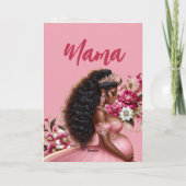 Afro-Amerikaanse aanstaande mama Roze & Goud Kaart (Achterkant)