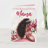 Afro-Amerikaanse aanstaande mama Roze & Goud Kaart (Voorkant)