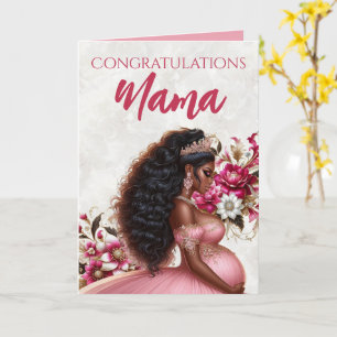 Afro-Amerikaanse aanstaande Mama Roze & Goud Kaart