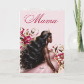 Afro-Amerikaanse aanstaande mama Roze & Goud Kaart (Achterkant)