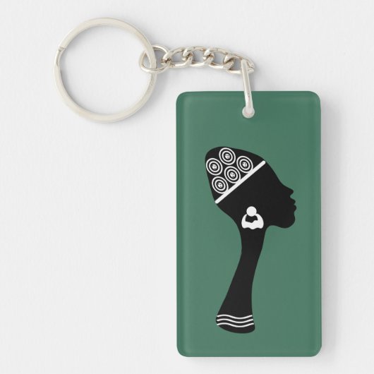 Afro-Amerikaanse abstracte vrouw kunst Sleutelhanger (Voorkant)
